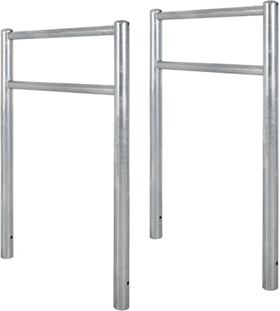 2x Fietsenrek met knierail 115x75 cm thermisch verzinkt staal Ø 60 mm voor plaatsing in beton type H