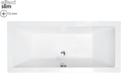 Badland QUADRO SLIM ligbad 170 x 75 cm wit met baddrager