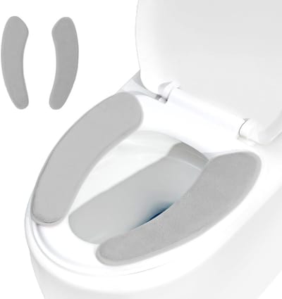 WC-stoelhoes - Toiletzitting kussen - Comfort in badkamer - Traagschuim vulling - 368 x 114 cm - Grijs