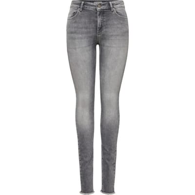 Only grijze dames jeans   Blush   Regular waist   Rinsewash wassing   Skinny Fit   5-Pocket zakken   Knoop- en ritssluiting   Regular waist Grijs