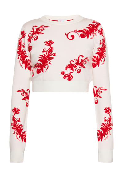 IZIA Jumper Dames Wol Wit Rood
