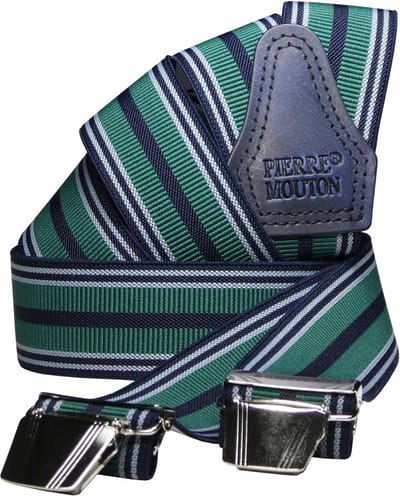 Pierre Mouton Le Mans Bretel - Bretels - Volwassenen - Heren - Groen - 120cm - 3 brede clips - M - L