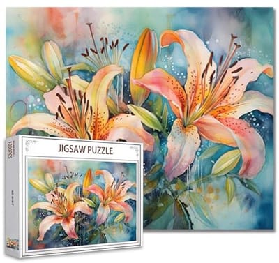 Puzzel van 1000 Stukjes met Aquarel Bloemen - Uitdaging voor Volwassenen