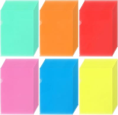 Set van 48 Stuks Transparante A4 Documenthoezen in 6 Kleuren voor Kantoor en School - Ideaal voor Documentopslag en Organisatie