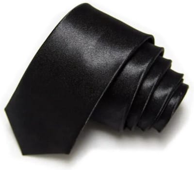 *** Skinny Stropdas - Effen - Black Zwart- Gala Netjes Gekleed - Diner- Bruiloft - Jubileum- Feestje - van Heble® ***