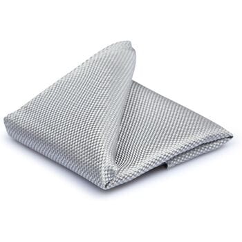 Suitable Zijde Pochet Zilver - Pochetten gemaakt van zijde - 25x25 cm