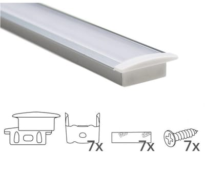 Led strip profiel inbouw 3M - 8 mm hoog - Led profiel - Aluminium