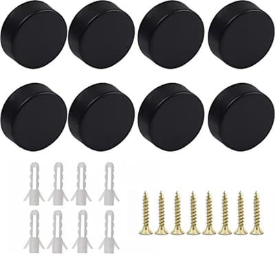 8 stuks spiegelclips set voor glazen planken en spiegels met schroeven en pluggen