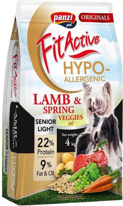 Fit Active Hypoallergenic Senior – Kipvrije hondenbrokken met lam – Hondenvoer voor oudere honden – 4kg