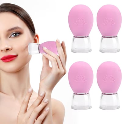 4 Stuks Silicone Cupping Set voor Gezicht en Lichaam, Effectieve Massage en Huidverjonging