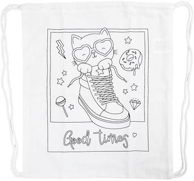 CC Katoenen Rugzak Good Times 38x42 cm Wit