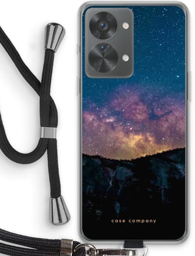 Case Company® - Hoesje met koord geschikt voor OnePlus Nord 2T hoesje met Koord - Travel to space - Telefoonhoesje met Zwart Koord - Bescherming aan alle Kanten en Over de Schermrand