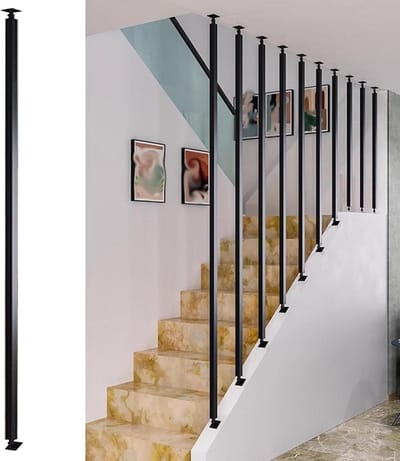 Verstelbare Trapleuning - Leuningpaal Balustrade - Valpreventie Trappen - Verstelbare Hoek 0-270° - 20 cm - Zwart