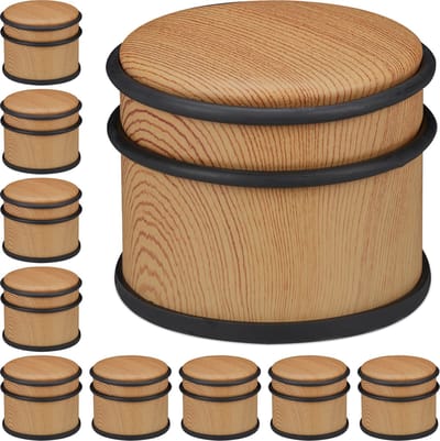 10x deurstopper binnen - rubber - 8 cm - deurvastzetter - houtlook - deurhouder