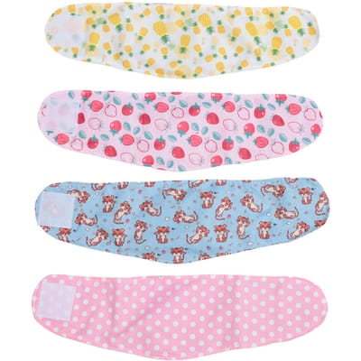 4pcs Couches Lavables pour Chien Mâle Réutilisables Douces Bandes Ventrales pour Chiens Couches pour Chiots Enveloppe pour Post M(for 4-6.5kg)
