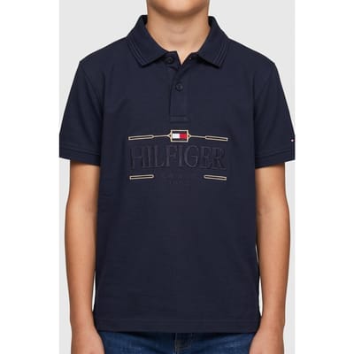 Tommy Hilfiger Boys Tommy Icons Polo Dark Night Navy Taglia: 8 | Camicie Outlet | kids | Nero