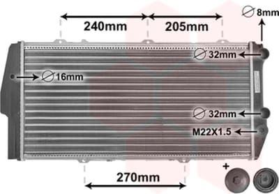 Van Wezel - RADIATOR VOOR AUDI 100 C3 1982-1991 443121251K