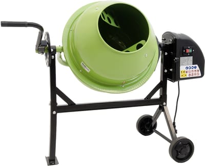 Betonmixer 70L inhoud 230V 275W 27,5 tpm Gietijzeren tandwielen Cementmixer