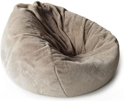 Zitzak Stoel - Luie Stoel - Ontspannen Zitten - Luxe Pluizige Stof - 100 x 120 cm - Koffie Kleur