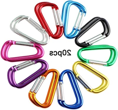20 Stuks Premium Aluminium Multifunctionele Locking Carabiners, Mini Sleutelhanger en Clip voor Diverse Toepassingen