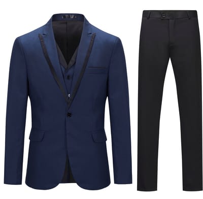 ALLTHEMEN Slank Driedelig Herenpak - Colorblock - S