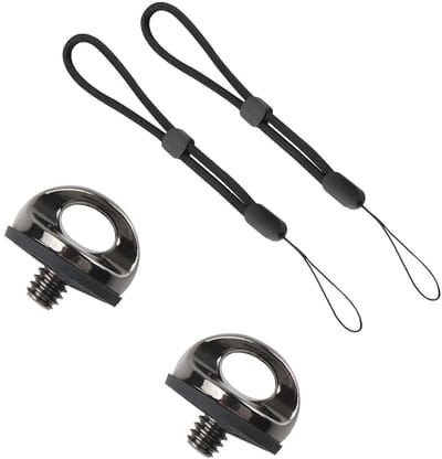 Ronde RVS Schroeven met Hand Wrist Strap, 1/4 Inch Bevestigingsschroeven voor Camera, Neck Strap en Selfie Stick Accessoires, 1/4-20 Draad Bevestiging