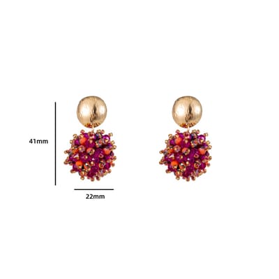 Go Dutch Label Oorknoppen beads balls Fuchsia