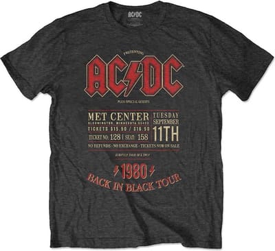 AC/DC - Minnesota '80 Heren T-shirt - M - Zwart