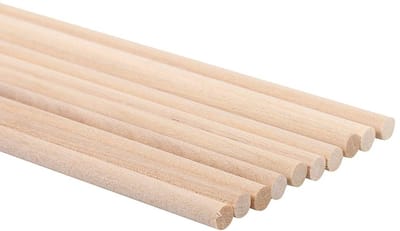Dailygoods- Deuvelstaven 30cm - Houten Stokken - 10 Stuks - Witte Berk - Diameter 0,4/0,5/0,6/0,8/1 cm - Ideaal voor Knutselen