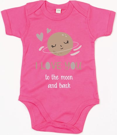 Rompertje Moon Print-Fuchsia-3-6 Maanden