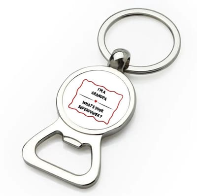 Akyol - i'm a grandpa what's your superpower? flesopener - Opa - opa met superkracht - verjaardag - cadeautje voor opa - opa artikelen - kado - geschenk - 9 bij 3 cm