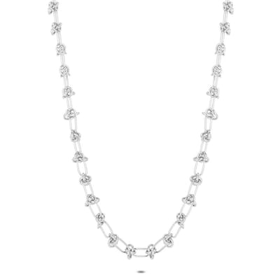 Twice As Nice Halsketting in edelstaal, schakelketting 40cm+5cm