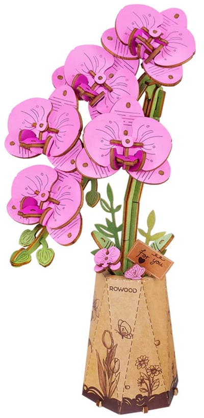 Robotime Purple Moth Orchid - TW091 - Rowood Wooden Bloom Craft Series - Bloemen - Knutselen - Creatief - Bouwpakket