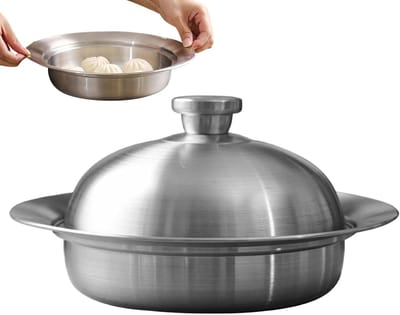 Stoommand Roestvrijstaal - Keukenzeef - Gezond Koken - Gelijkmatige Warmte - 28 cm - Zilver