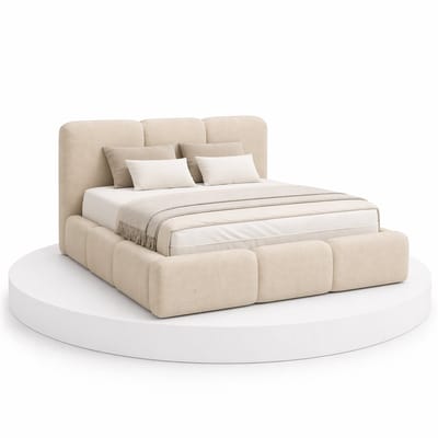 Japandi Bed Hikari - 160x200 Compleet - Boxspring met opbergruimte - Beige - BalBedden