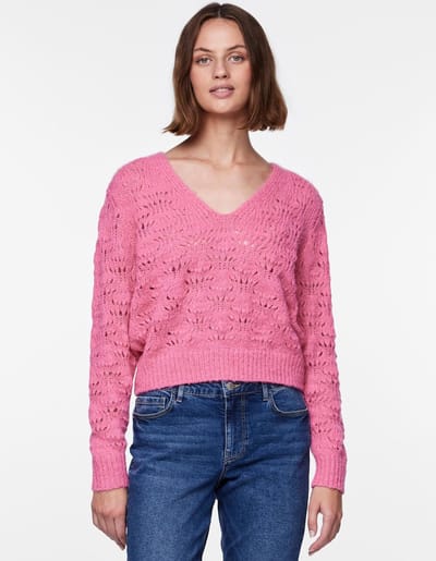 PCNANCY LS V-NECK KNIT PB BC