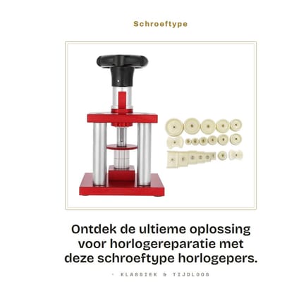 Dailygoods - Schroeftype Horlogepers - Horlogereparatie Gereedschap - Veilig sluiten - 20 Matrijzen - Professioneel gebruik - Geschikt voor horloges