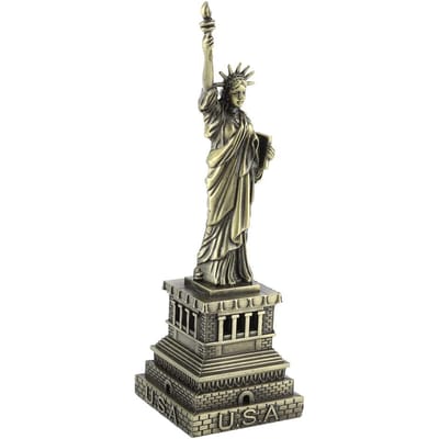 Vrijheidsbeeld Metalen Gebouw Model Bureau Decoratie Cadeau Beroemd Gebouw Model gray
