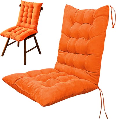 Stoelkussen Hoge Rug - Zacht Zitkussen - Buiten Ontspannen - Met Bevestigingsbanden - 45x100 cm - Grijs