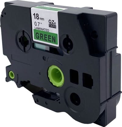 DULA Brother Compatible label tape- Tze-741 - 1 cassette - Brother P-Touch - Zwart op groen - 18mm x 8m