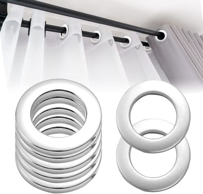 Dailygoods- Oogjes 20 Stuks - Gordijnringen 33 mm - Kunststof Ringen - Geschikt voor Gordijnroeden - Zilver - Slijtvast en Corrosiebestendig