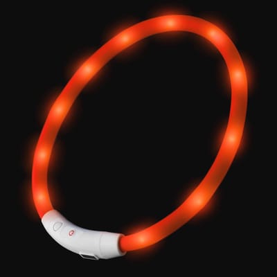 Oplaadbare LED hondenhalsband in oranje - Verkortbaar en USB-C