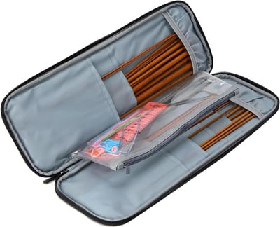 Handige Haaknaalden Tas van Oxford Stof - Organizer voor Brei- en Haakaccessoires 40 x 15 x 2,5 cm, Ideaal voor Creatieve Projecten en Breiwerk