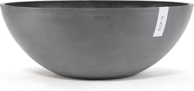 Ecopots Vienna 70 - Grey - Ø70 x H25,3 cm - Ronde grijze bloempot