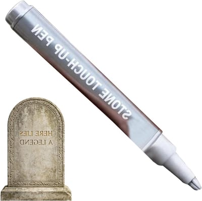 Steen Marker Pen - Opschrift Restauratie - Gedenktekens Herstellen - Weerbestendige Formule - 16 cm Lengte - Zilver