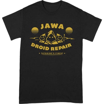 Star Wars Unisex Volwassen T-shirt Droid Repair Jawa (ZWART/GEEL)