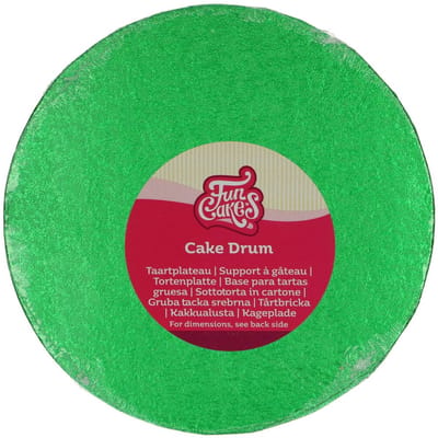 FunCakes Cake Drum Rond - Groen - Ø20 cm / 12 mm - Taartonderlegger - Taartkarton