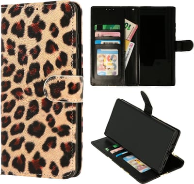 HB Hoesje Geschikt voor Apple iPhone SE 2022 & SE 2020 - Portemonnee Book Case met Print - Hoes met Pasjeshouder, Magneetlipje en Standaardfunctie - Luipaard