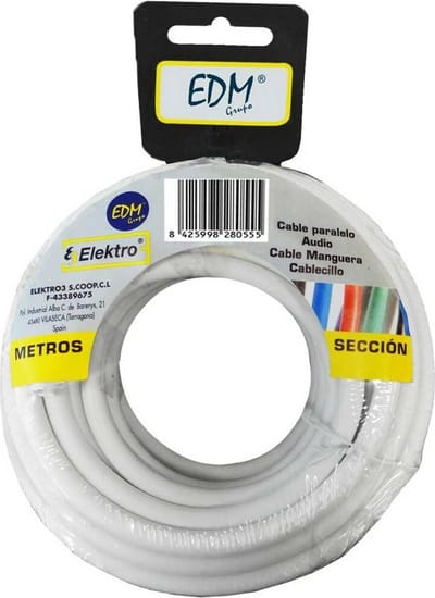 Kabel EDM 2 X 0,5 mm Wit 25 m