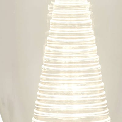 Searchlight Cyclone LED tafellamp, chroom/helder, glas, 20,5 cm hoog